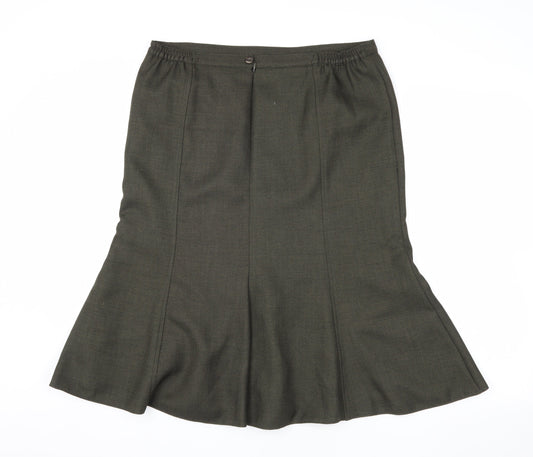 EWM Women's Grey Trumpet Midi Skirt 14