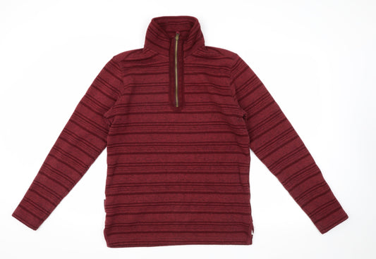 Mountain Warehouse Men's Red Striped 1/4 Zip Sweatshirt S