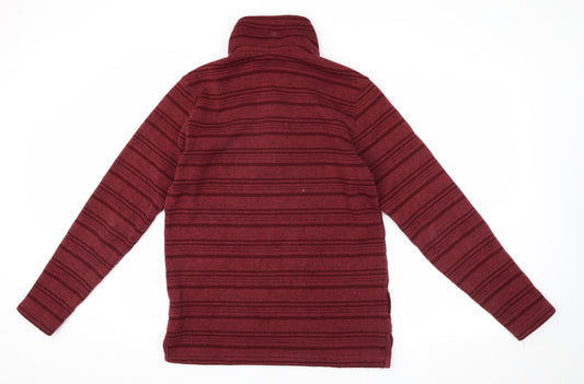 Mountain Warehouse Men's Red Striped 1/4 Zip Sweatshirt S