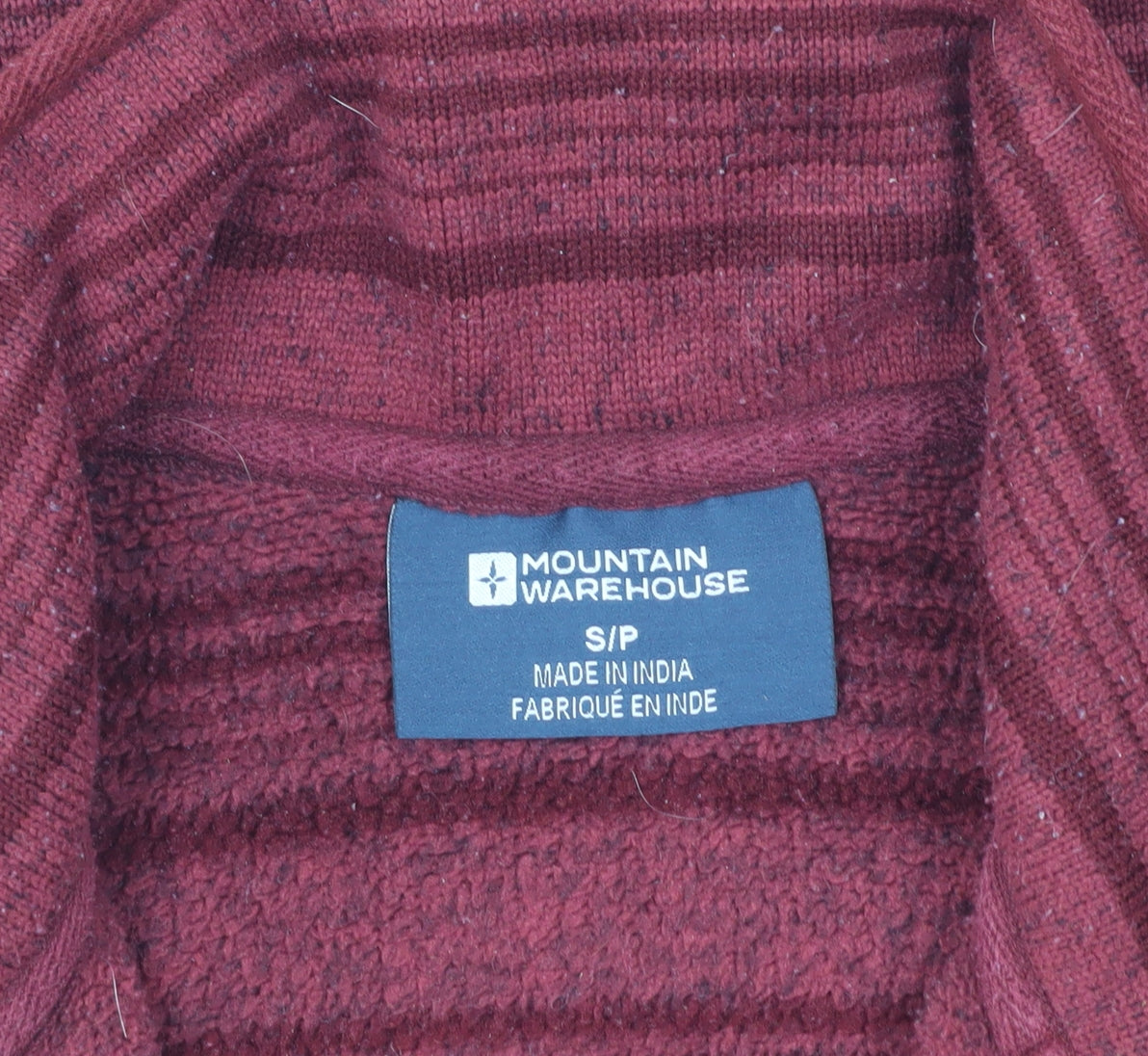 Mountain Warehouse Men's Red Striped 1/4 Zip Sweatshirt S