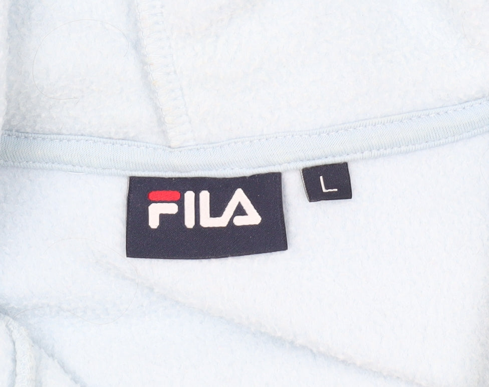 FILA Men's Blue Hooded 1/2 Zip Fleece Hoodie, Size L