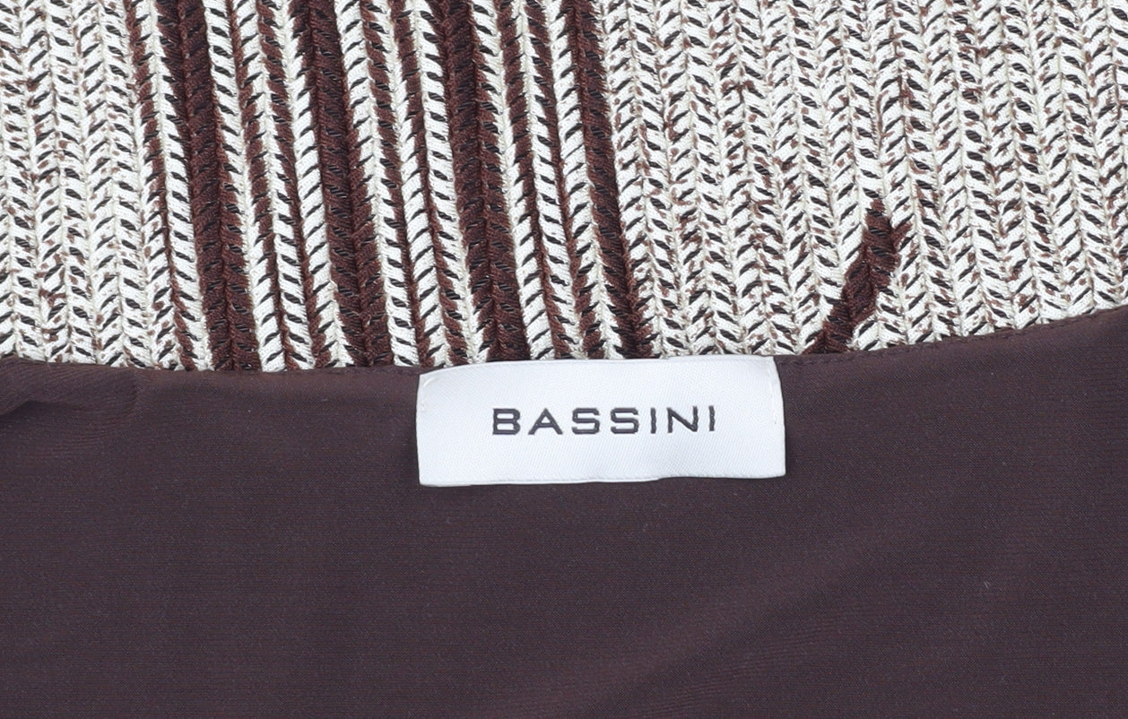Bassini Women's Brown Geometric Knit Top XL