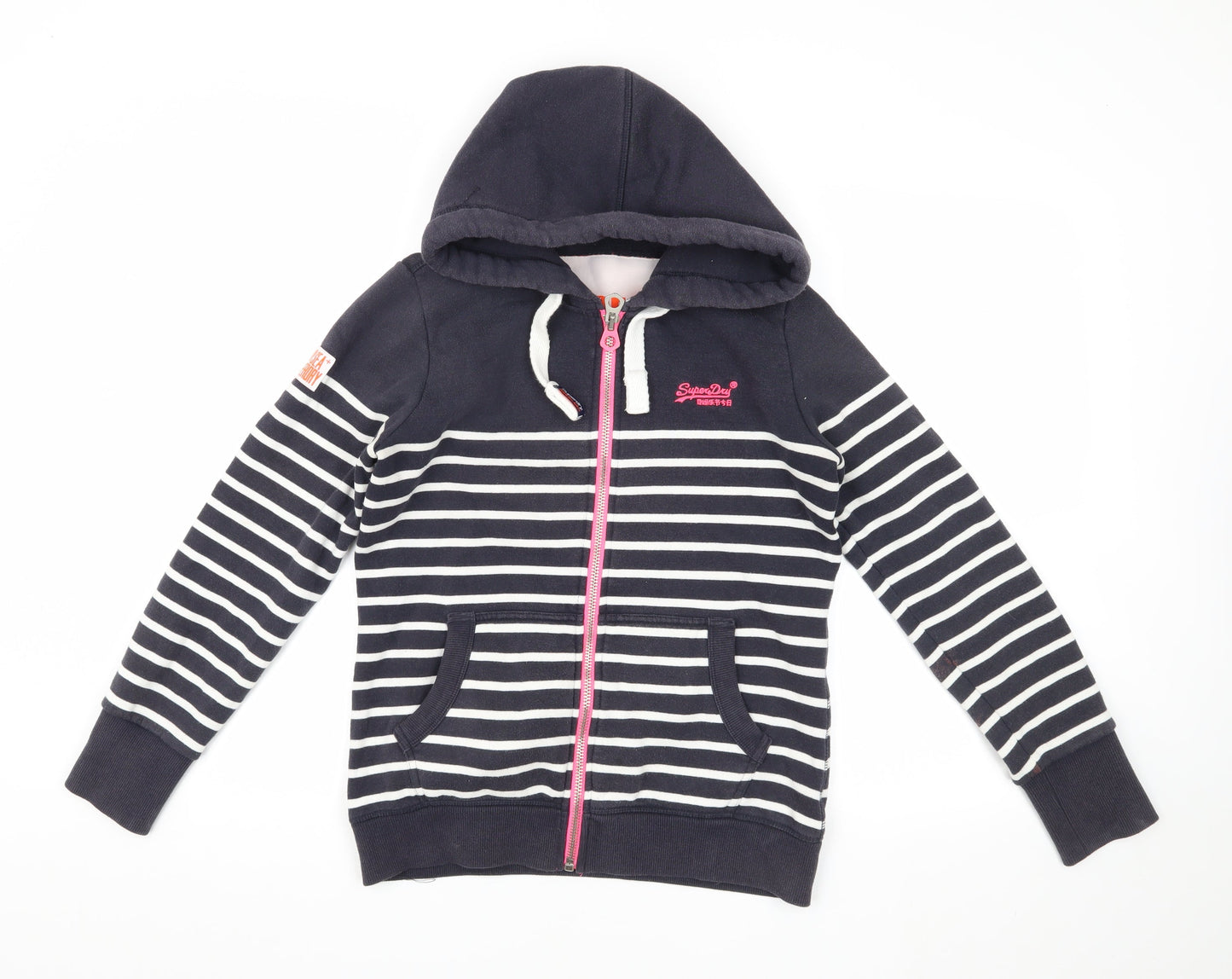 Superdry Men's Blue Striped Hooded Jacket M