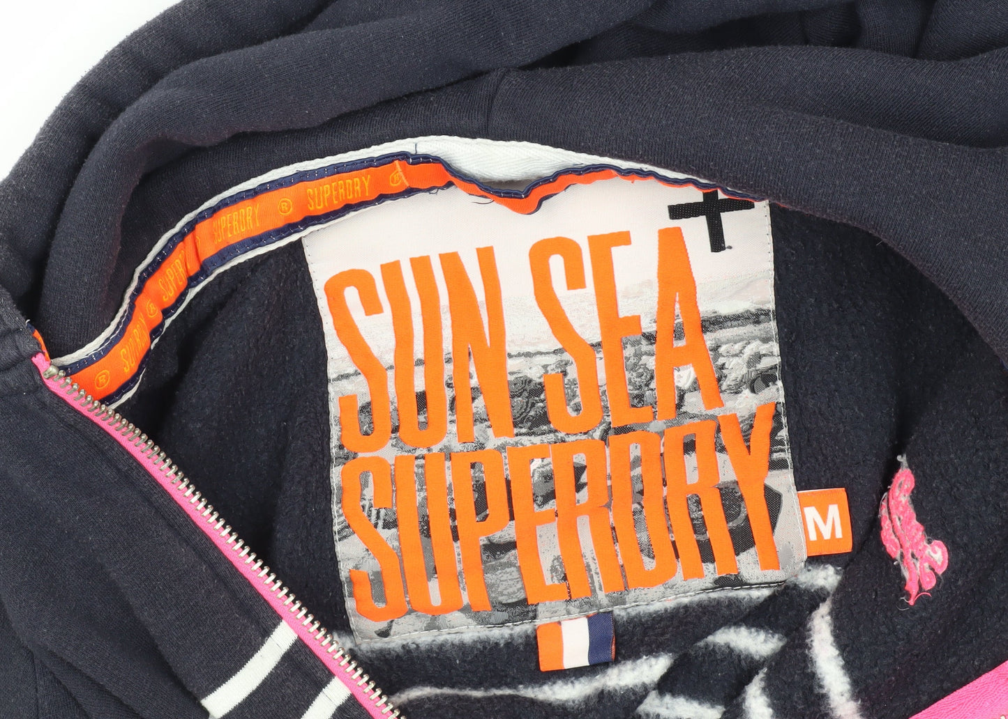 Superdry Men's Blue Striped Hooded Jacket M