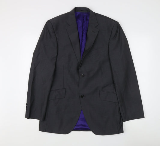 Mens 40 Chest Regular Austin Reed Grey Two-Button Blazer
