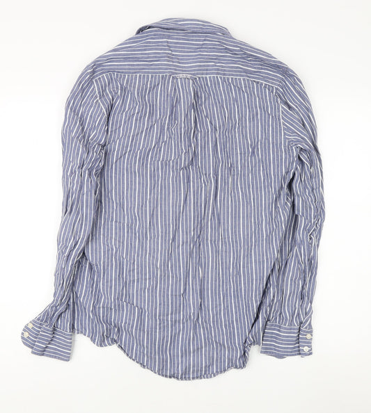 Crew Clothing Co. Men's Blue Medium Striped Dress Shirt