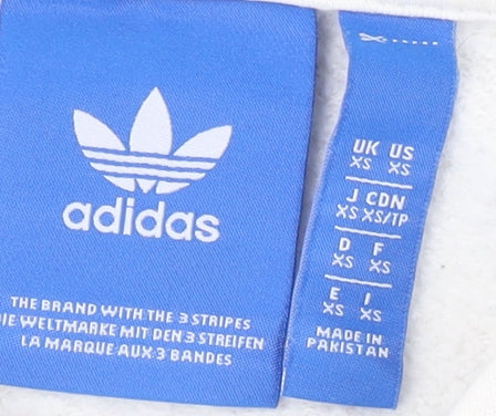 Adidas Men's XS White Pullover Hoodie with Logo