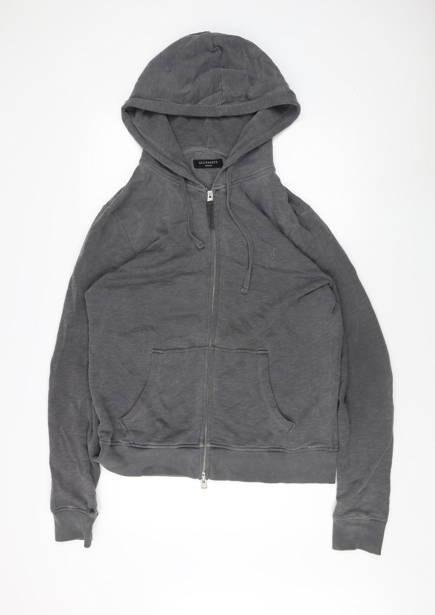 AllSaints Men's Grey Full Zip Hoodie Medium