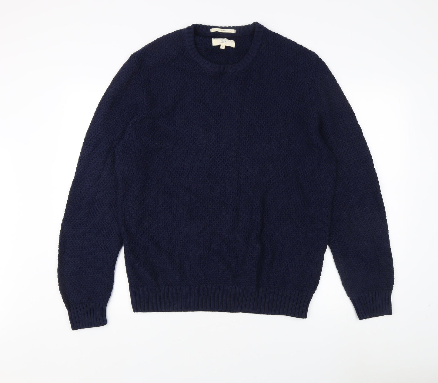 Racing Green Men's Blue XL Chunky-Knit Pullover