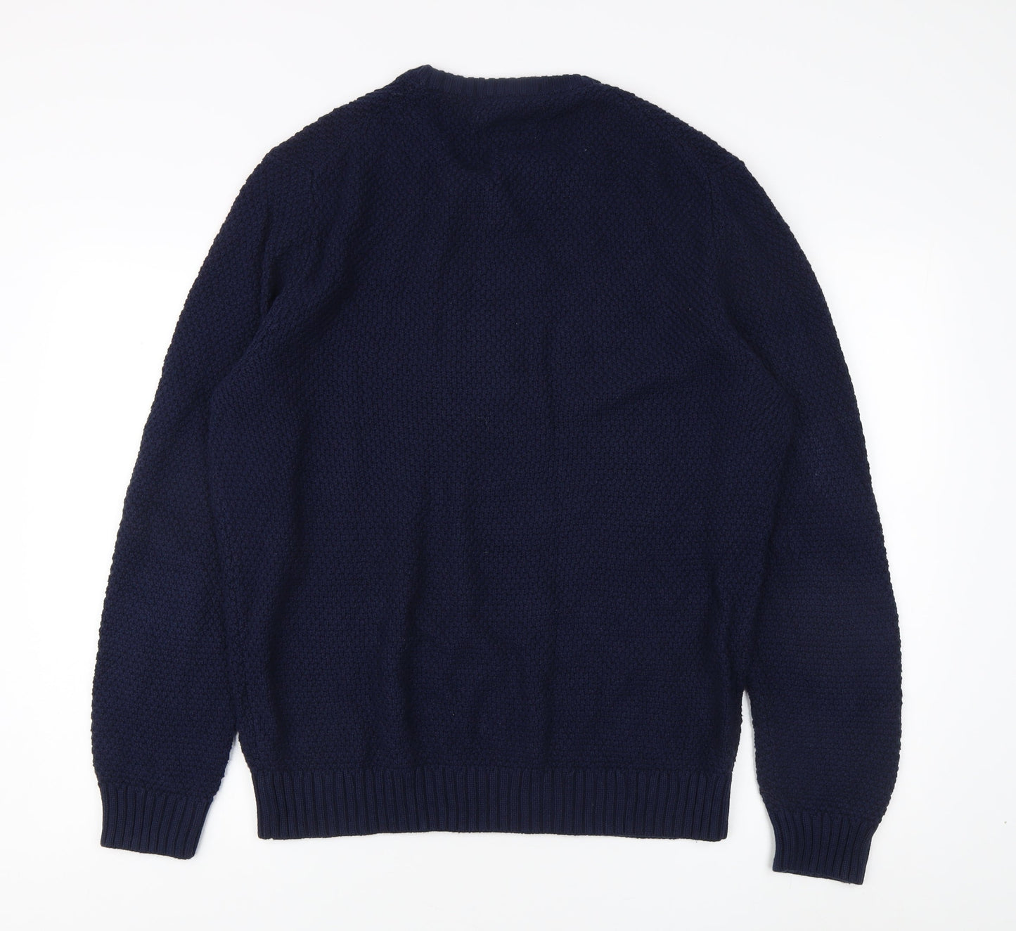 Racing Green Men's Blue XL Chunky-Knit Pullover