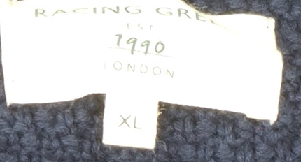 Racing Green Men's Blue XL Chunky-Knit Pullover