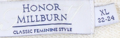 Brand and care label for Honor Millburn Women's Multicoloured XL Henley Jumper