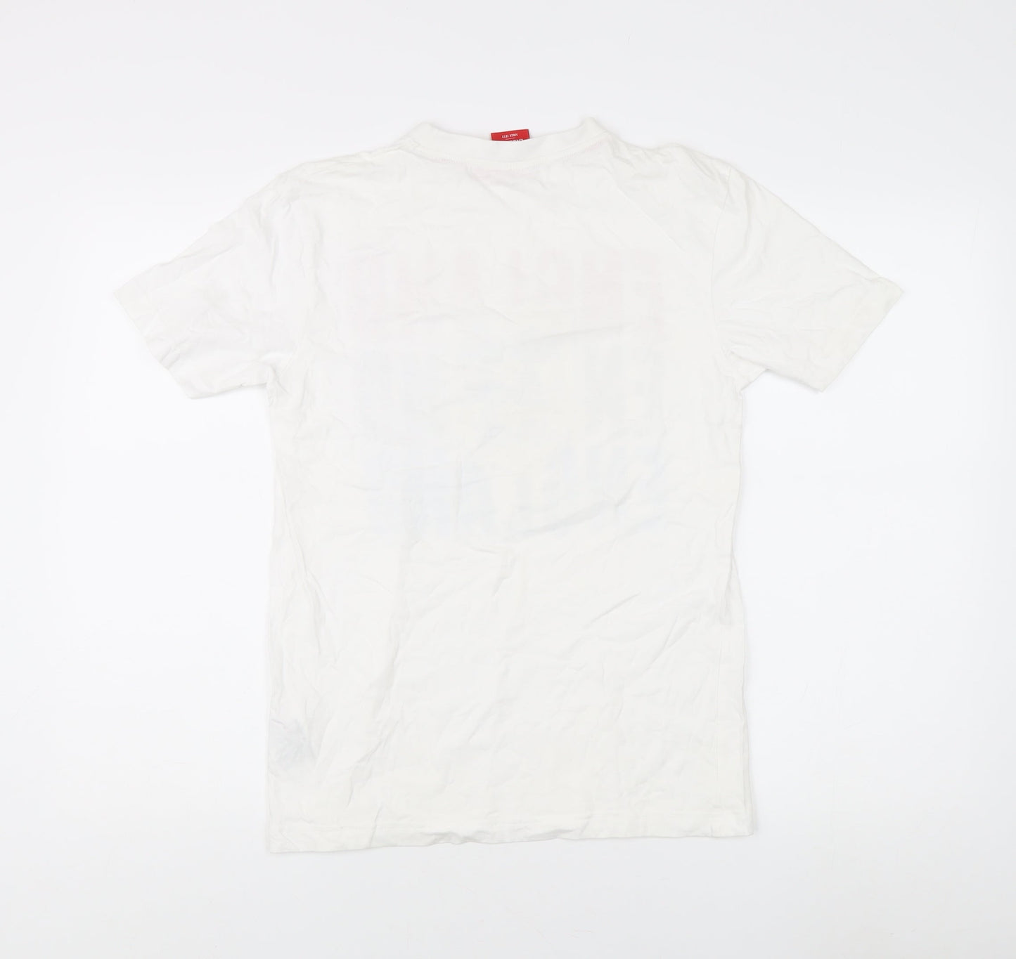 England Men's White Sports T-Shirt, Size S, Cotton