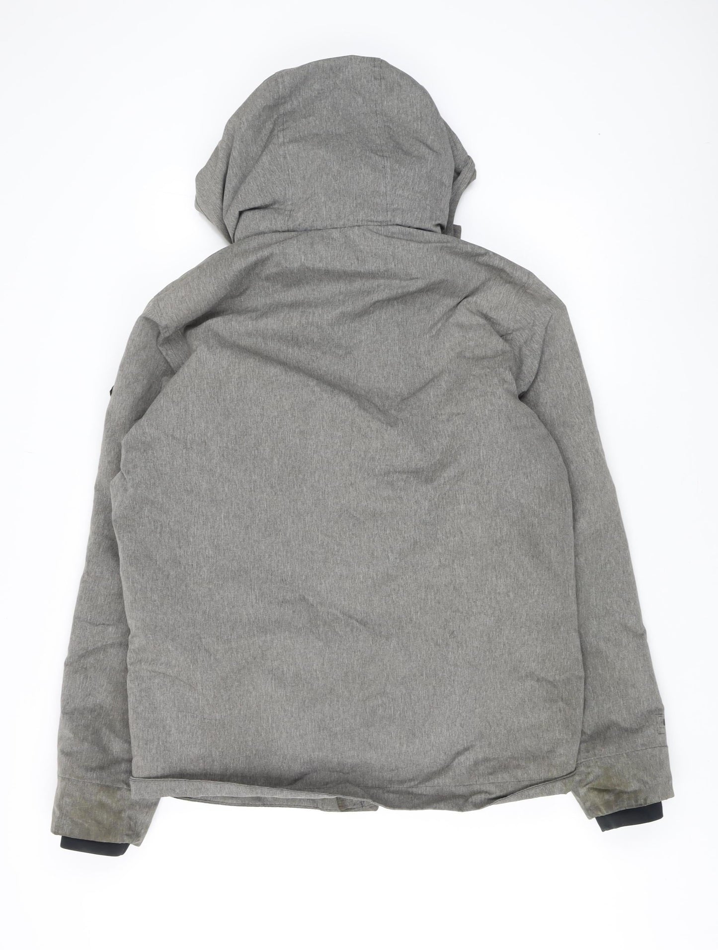 Hollister Men's Grey Parka Jacket M Hooded Outdoor