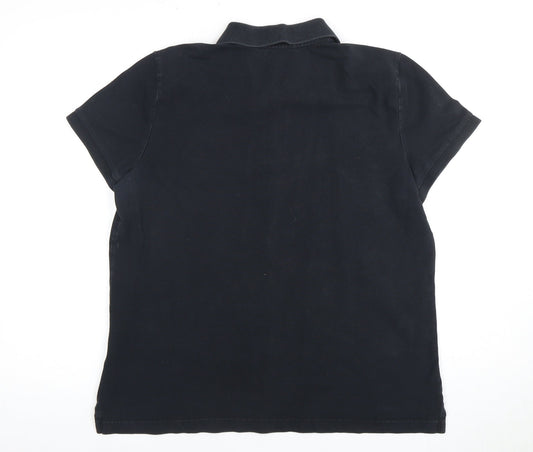 Tommy Hilfiger Women's Black Polo Shirt XL
