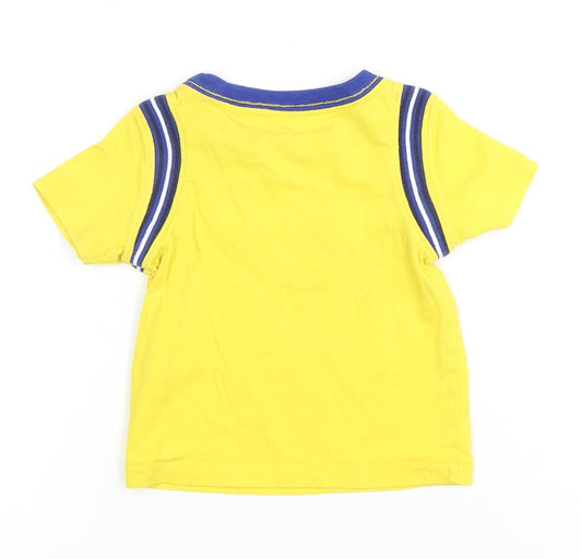 Tommy Hilfiger Baby T-Shirt, Yellow, 6-9 Months, Sports Style