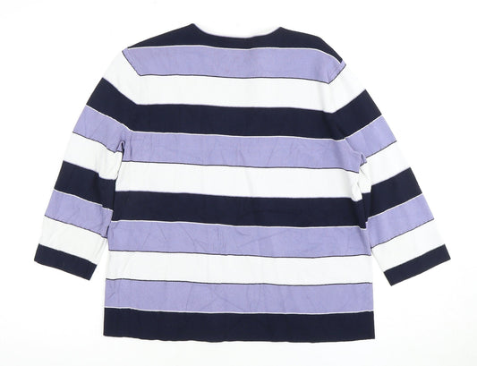 Eastex Women's Multicoloured Striped T-Shirt 12/14