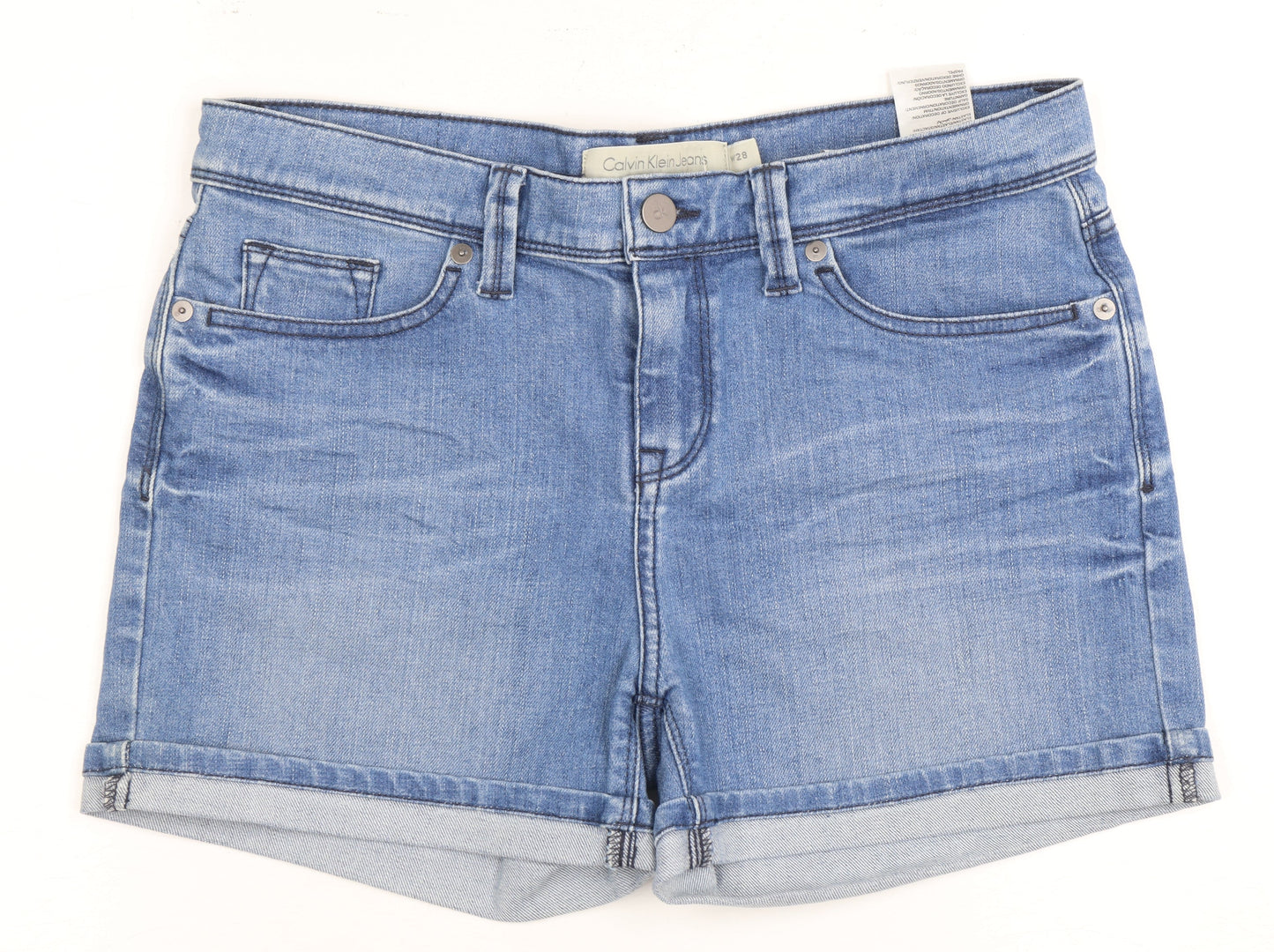 Calvin Klein Women's Blue Cut-Off Shorts Size 8