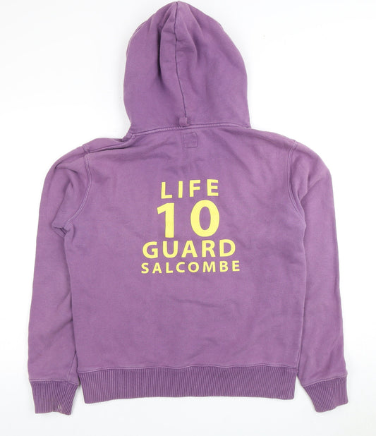 Womens UK M Regular Joules Purple Pullover Hoodie
