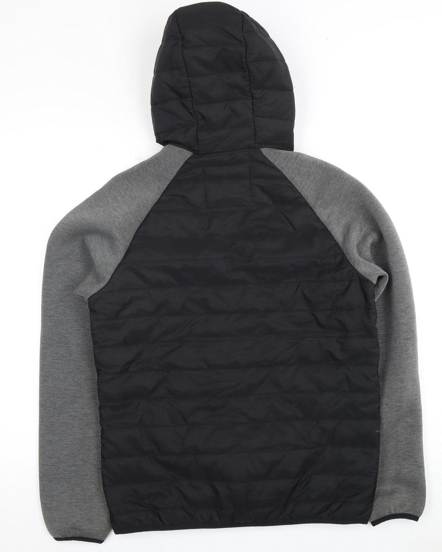 JACK & JONES Men's Black Puffer Jacket S Hooded Casual