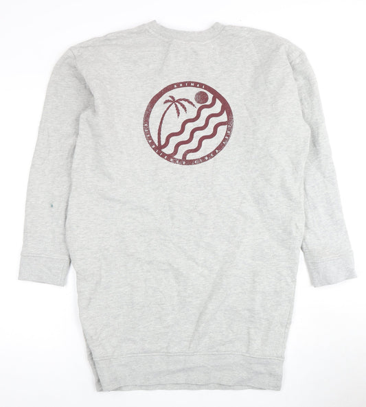 Animal Women's Grey Long Sleeve Casual Dress Size 10