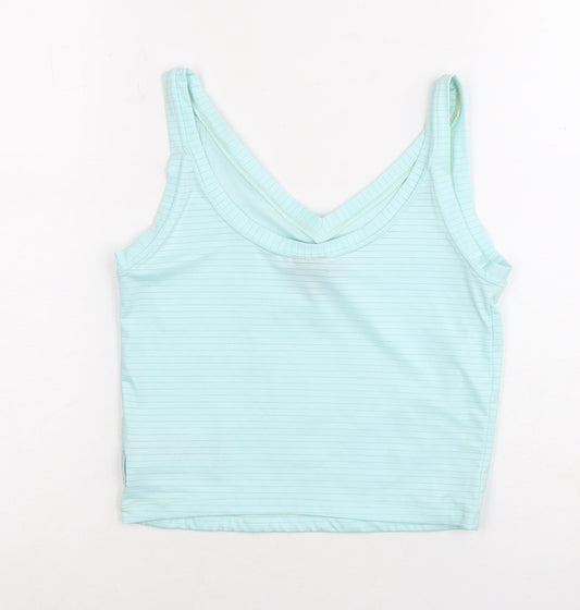 Nike Women's Blue Striped Tank Top - Size 10 Athletic