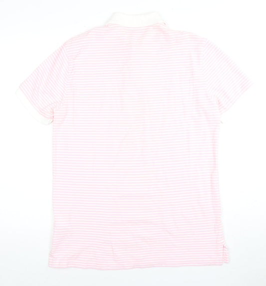Ralph Lauren Men's Pink Striped Slim Polo M