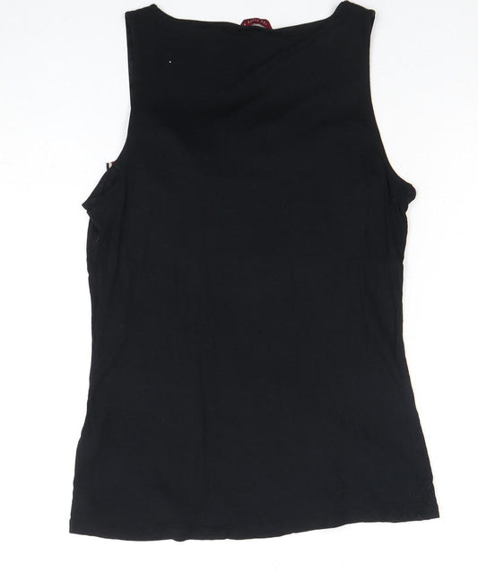 Womens UK Size 10 Ted Baker Black Viscose Blend Tank