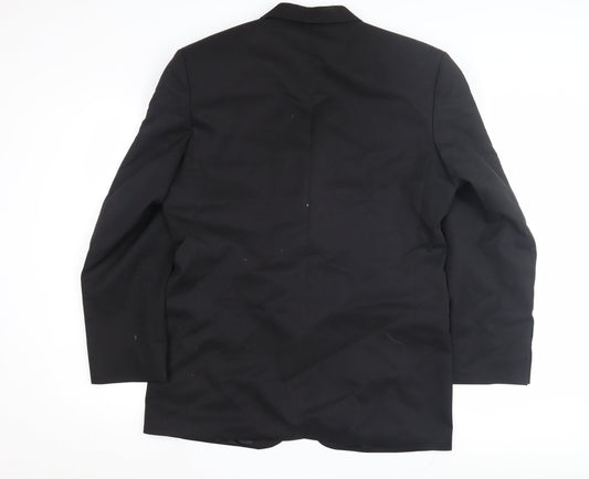 Moss Bros Men's Black Wool Blazer, Size 40R, Formal