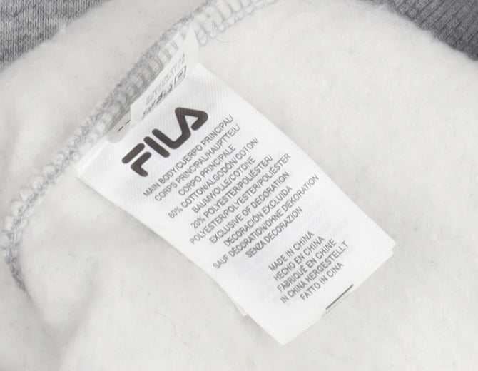 FILA Men's Grey Logo Sweatshirt M Classic Pullover