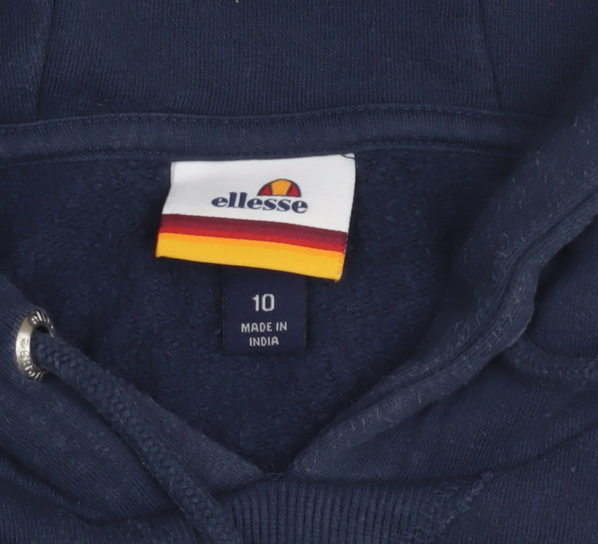 Close-up detail of Ellesse Women's Blue Pullover Hoodie -, size 10