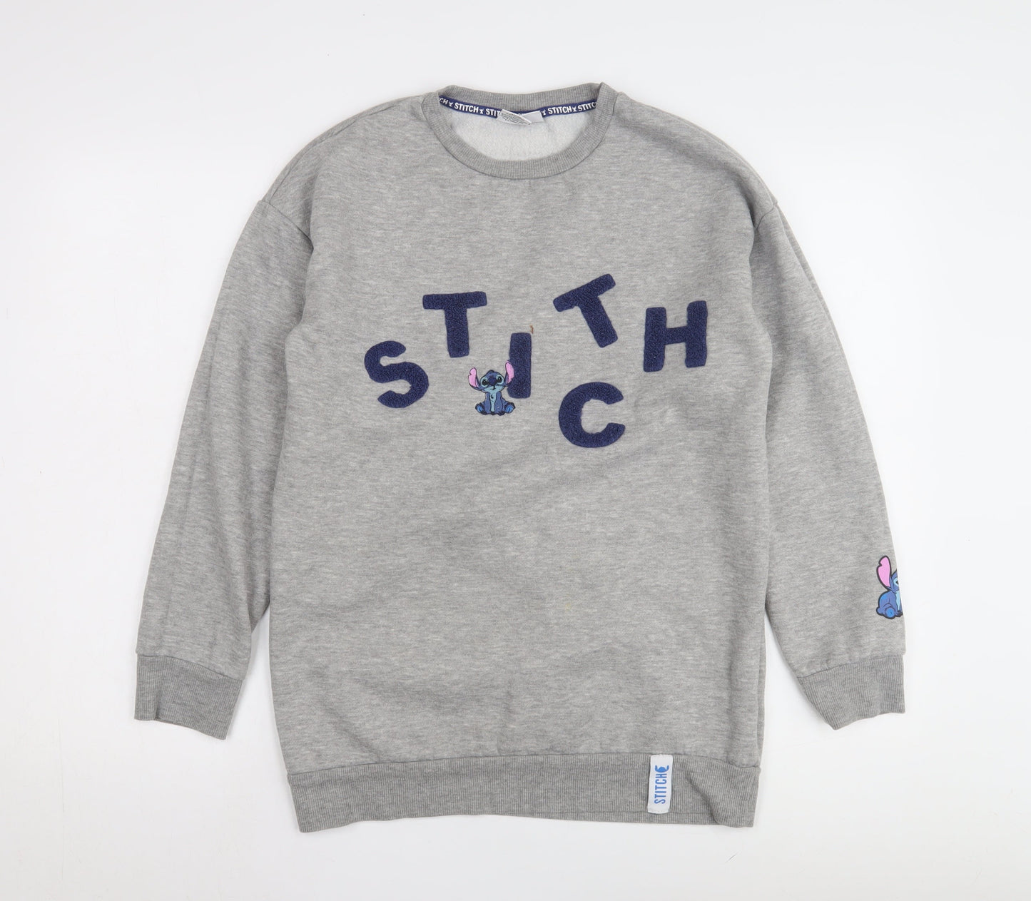 Disney Women's Grey Stitch Sweatshirt, Size S, Casual
