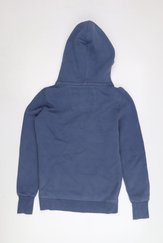 Superdry Women's Blue Pullover Hoodie, S, Logo Accents