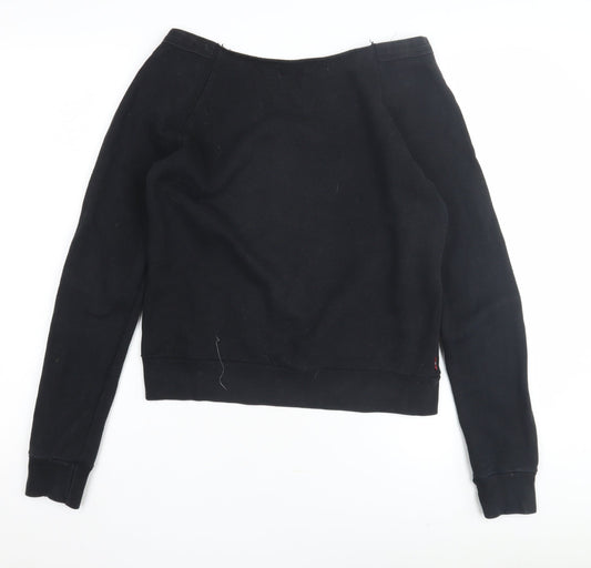 Levi's Women Black S Sweatshirt Boat Neck