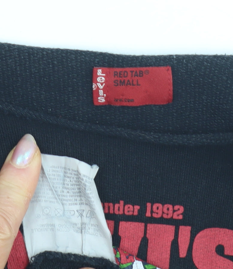 Levi's Women Black S Sweatshirt Boat Neck