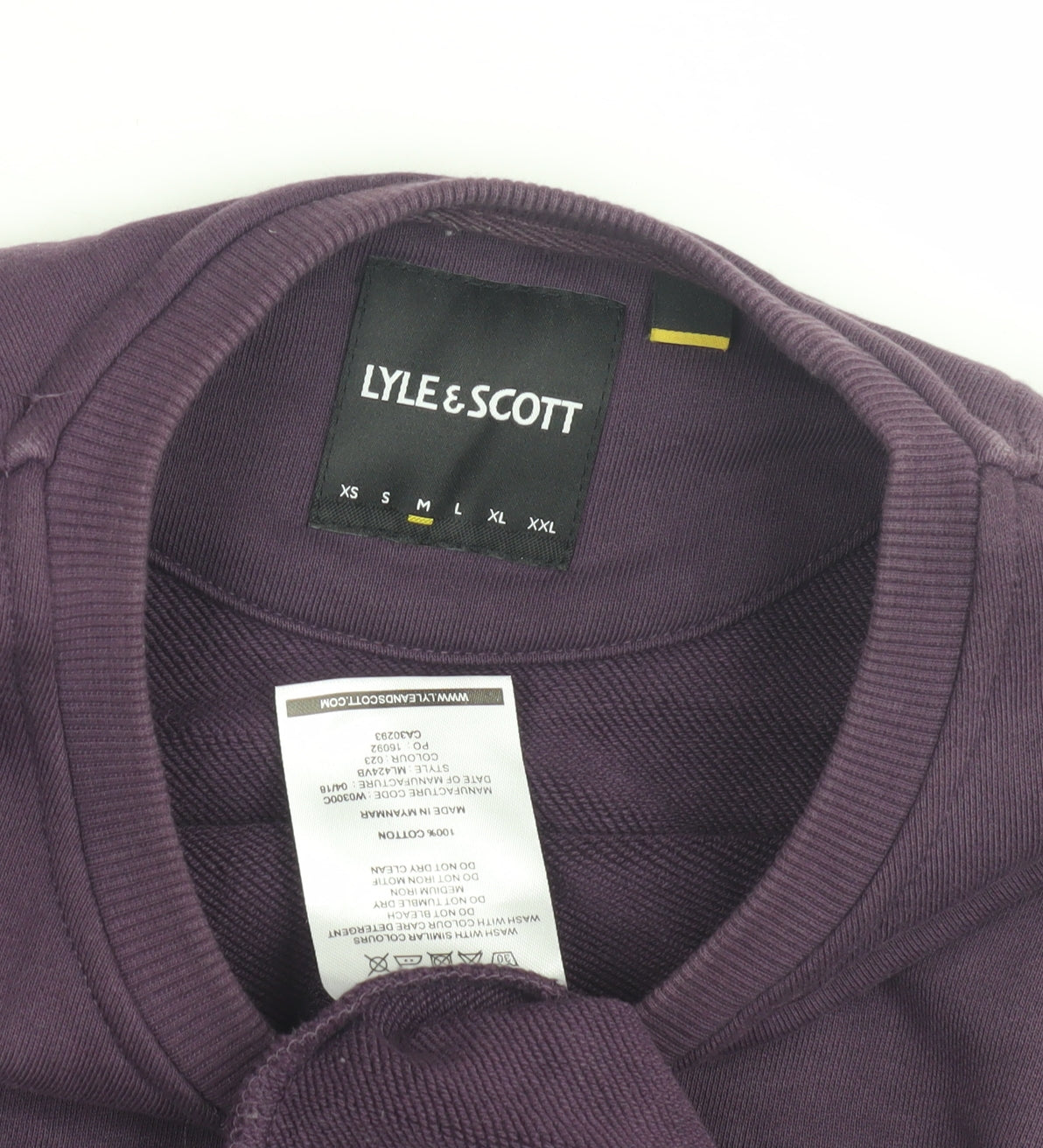 Lyle & Scott Men's Purple Sweatshirt M Logo Crew Neck