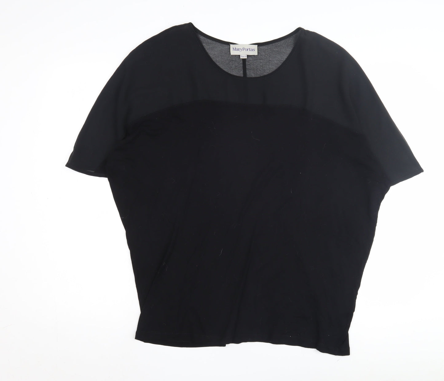 Mary Portas Women Black Round Neck Top Size 12