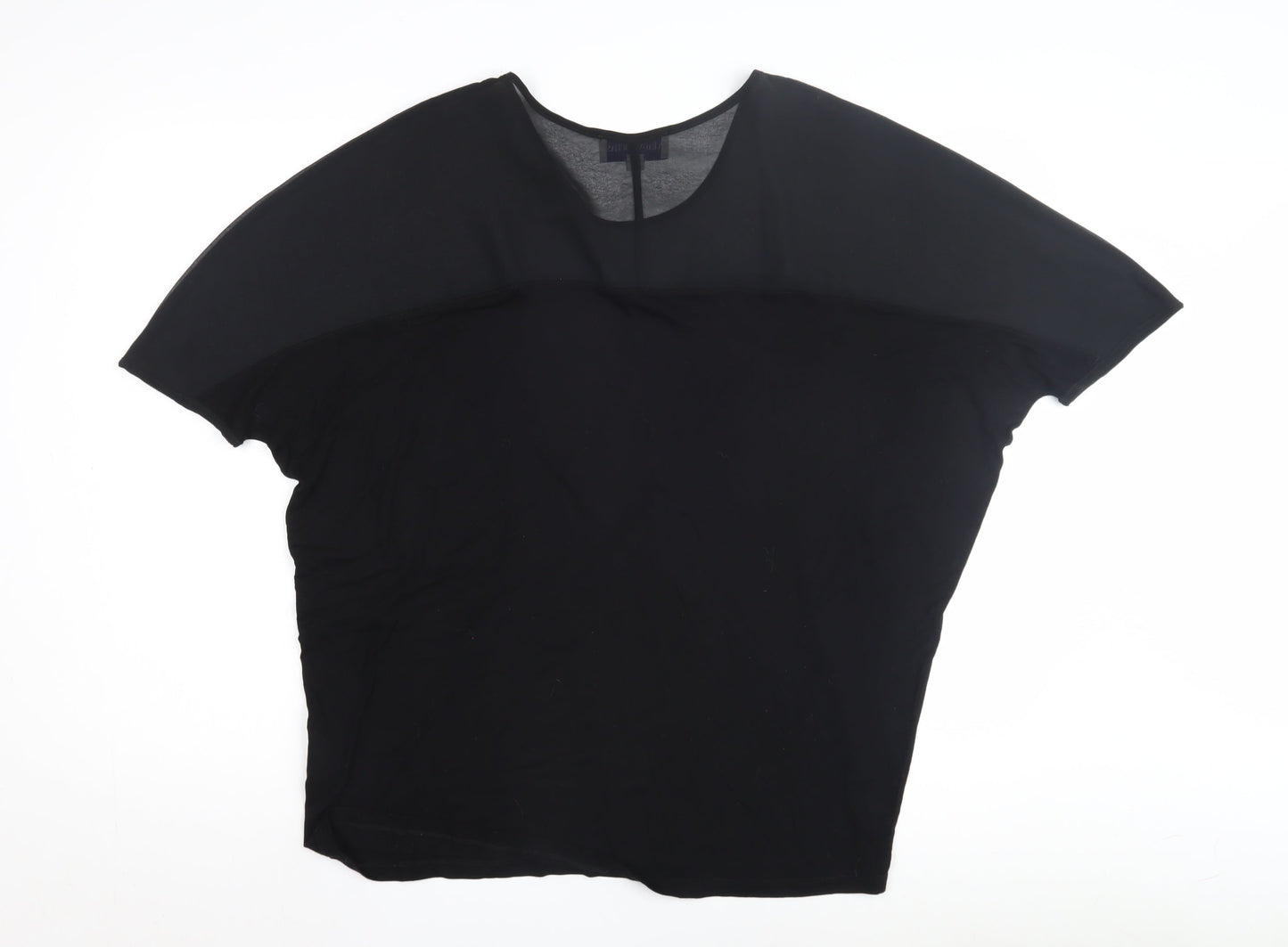 Mary Portas Women Black Round Neck Top Size 12