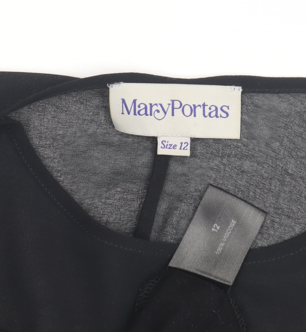 Mary Portas Women Black Round Neck Top Size 12