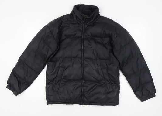 Kappa Men's Black Puffer Jacket - Medium, Full Zip