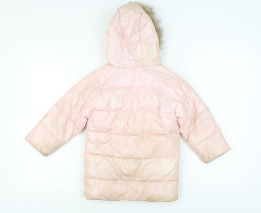 CCC Kids Pink Puffer Coat, Girls 5-6Y, Winter Hooded
