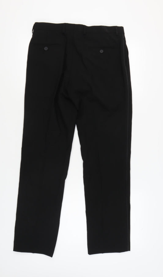 Moss 1851 Men's Black Dress Pants 32 Regular Wool