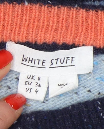 White Stuff Women's Blue 8 Raglan Sleeve Jumper