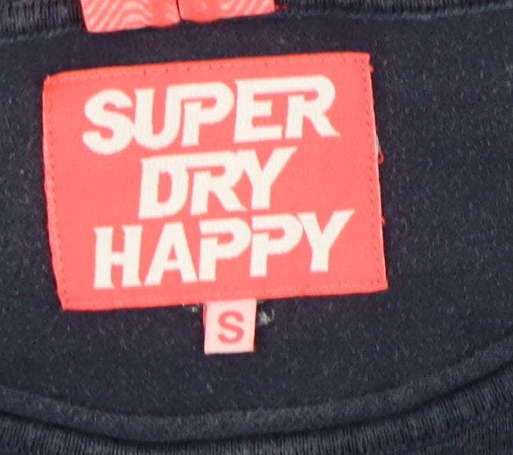 Super Dry Happy Women's Blue Striped Pullover Jumper S