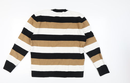 BOSS Men's XL Striped Pullover Jumper, Cotton, Casual Wear
