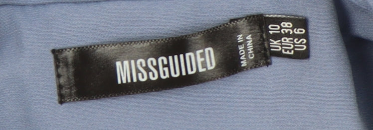 Close-up detail of Missguided Women’s Blue Blazer UK 10 Regular Fit