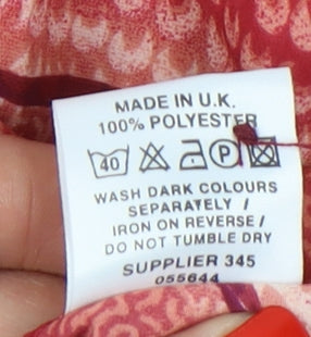 Brand and care label for Bonmarché Red Striped Button-Up Shirt, size 20