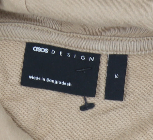 Brand and care label for ASOS DESIGN Men's Beige Hoodie S Logo Urban Style