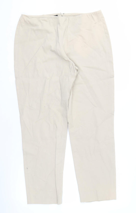 DKNY Beige Women's Trousers, Size 14, Cotton Blend