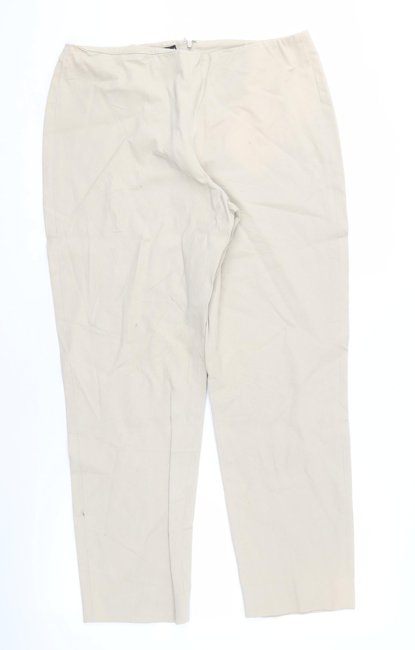 DKNY Beige Women's Trousers, Size 14, Cotton Blend